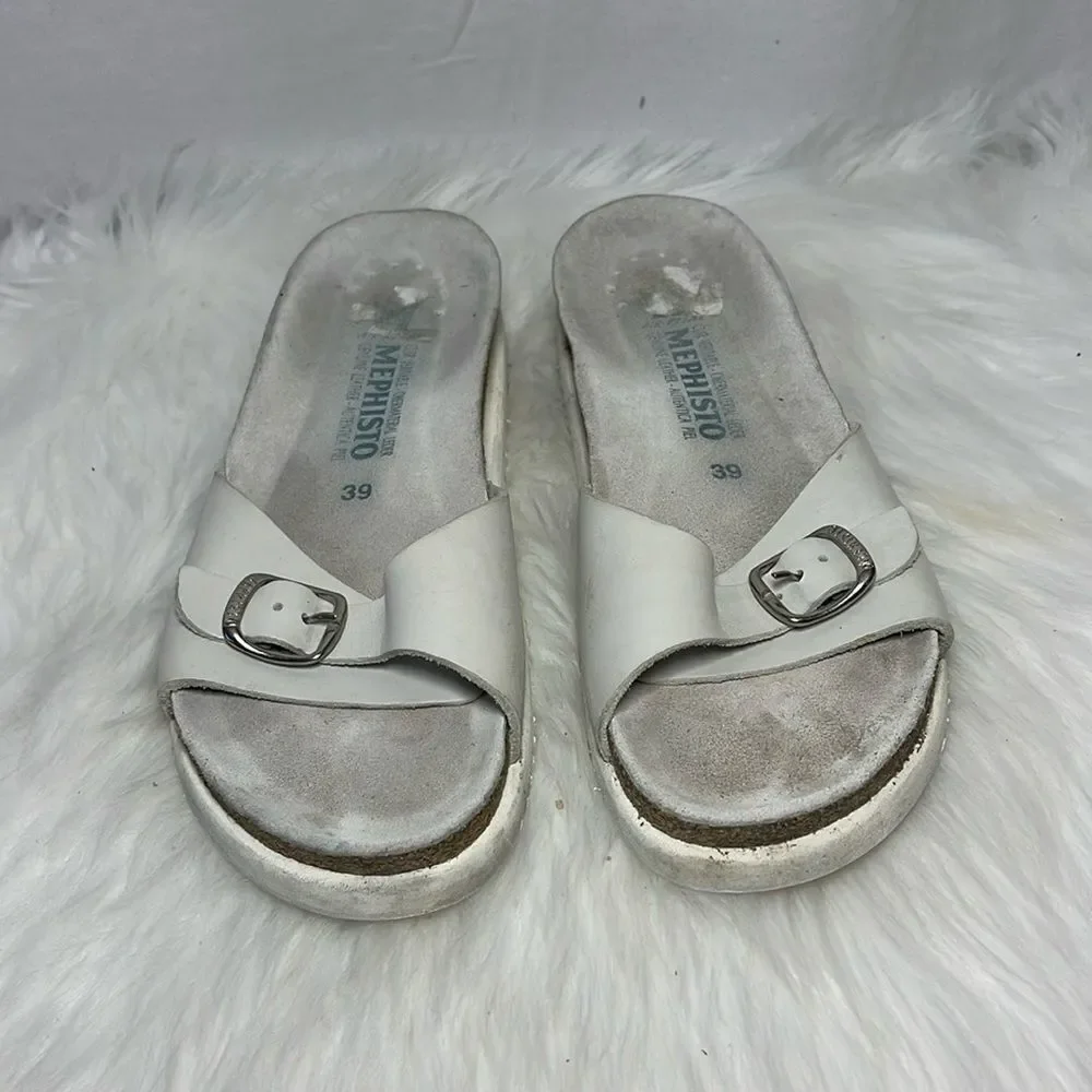 Mephisto White Slides‎ Sz 39/ US 9